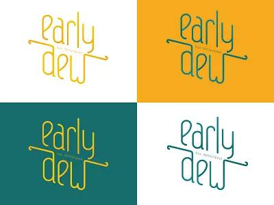 Early Dew color sketches curly early gold logo