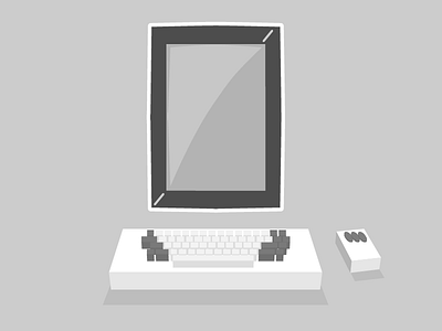 Flat Alto Workstation alto flat design graphic greyscale illustration interface monitor screen ui xerox