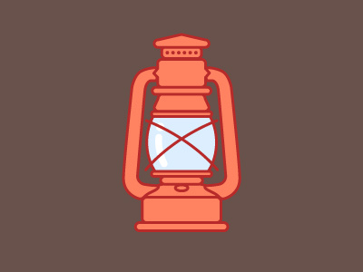 Kerosene Lantern camping glass icon kerosene lamp lantern light metal red