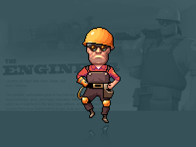 Dancing engineer animation game pixel pixelart team fortress 2