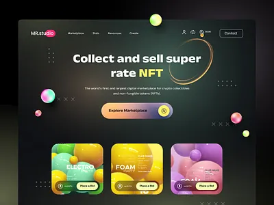 NFT Marketplace || Landing Page Exploration product ui ux web website