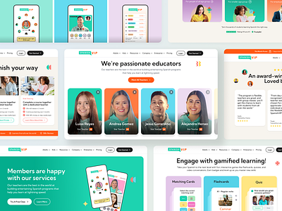 Spanish Language Learning Website Design colorfull language website learning platform online online platform remote responsive design spanish ui designer web web design website design website ui design website ux design