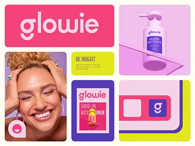 Glowie 3d beauty bodycare branding cosmetics label logo logo design makeup packaging packaging design skincare wellness