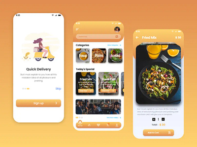 Food Service - Mobile App design graphic design ui