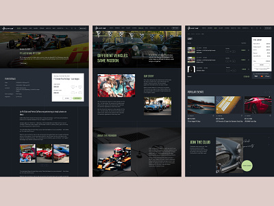 Le Pit Club. Website about us branding checkout classic car composition design events f1 illustration racing retro car sport car typography ui web website