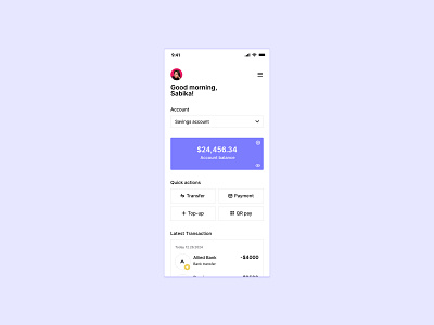 A a bank account view app design figma graphic design ui ux