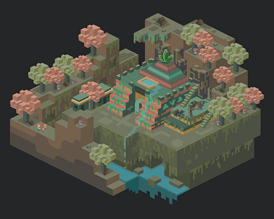 Isometric: Earth Temple affinity designer design earth environment isometric temple