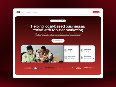 Hero redesign for a digital marketing agency digital marketing agency digital marketing website gradient graphic design header redesign hero section redesign symphony advertising