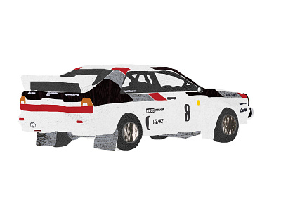 Audi Quattro cars collage design digital illustration rally texture wrc
