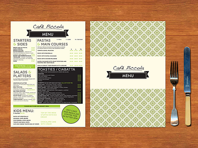 Lapiccola branding cafe design menu