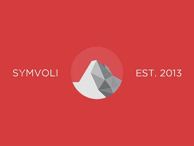 Symvoli agency circle circular creative digital logo low poly mountain