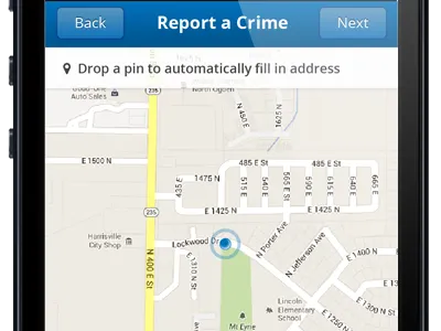 Crime Stoppers maps mobile design