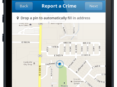 Crime Stoppers maps mobile design