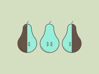 Pears fruit green healthy icon juice juicy mocha pear seeds teal vector