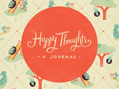 Happy Thoughts bear bunnies cute global talent search handlettering hedgehog journal lilla rogers nostalgia pattern playground tire swing