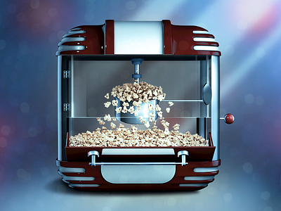 Popcorn machine design icon imac interface ios ipad iphone machine mobile popcorn render ui