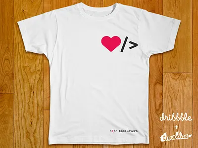 CodeLovers Tee code contest hearth logo love t shirt tee threadless white