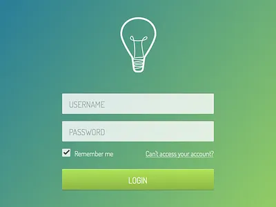 Smart Grid Login icon lamp light login ui