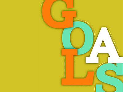 Goals blue bright color colors design green orange type typography