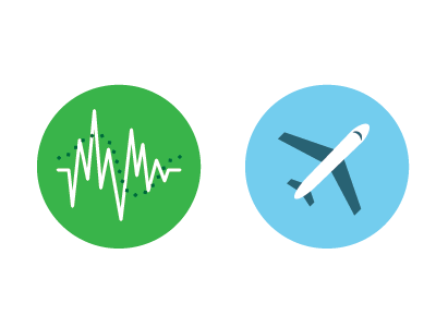 Fun icons blue circle colorful finance graph green icon illustration jet plane