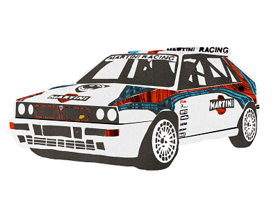Lanica Delta collage design digital illustration martini poster racing