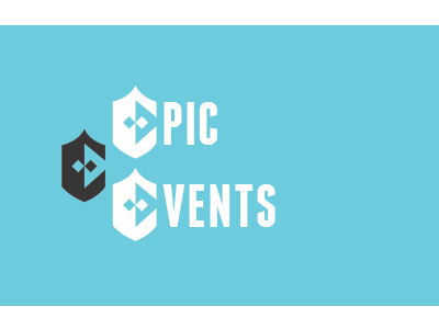 Logo Idea blue branding clean epic events identity logo midcentury mod modern simple