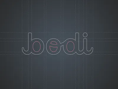 "b odi" logo design structure bodi calligraphy guides letter system typography