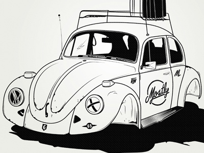 Beetle beetle car design illustration