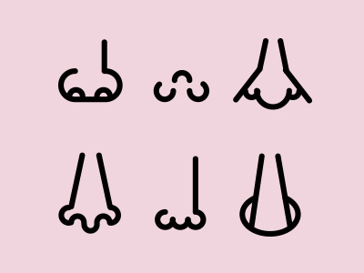 Noses body parts geometric illustration nose noses people vector