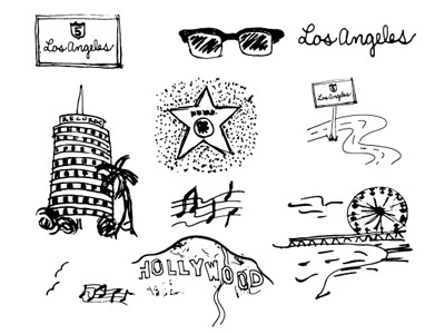 Sketchy california hollywood illustration sketch