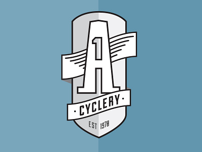 A1 Logo Concept badge bicycle bike shop logo