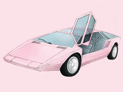 Lambo illustration lambo pink