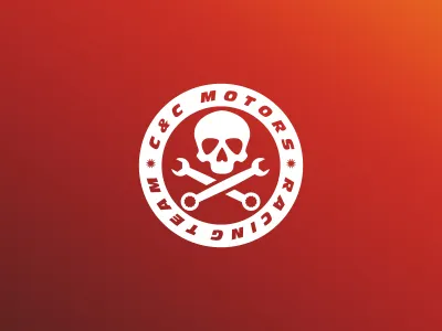 Repair Shop Logo branding death identity logo motors racing repair repair shop skull team wrench
