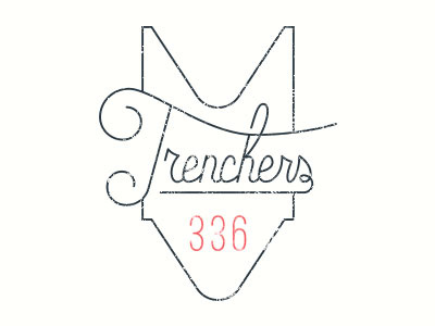 Trenchers asset badge branding deli design graphic identity logo monoline number sandwich script