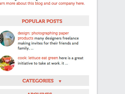 Blog Sidebar blog css html ui ux wordpress