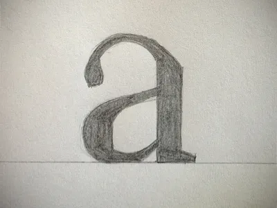 Sketching time design font letter a typeface design typography