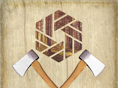 Illustrated Quote (alternate) axe crossed dashed forest grain hexagon shape talmud texture tree vintage wood