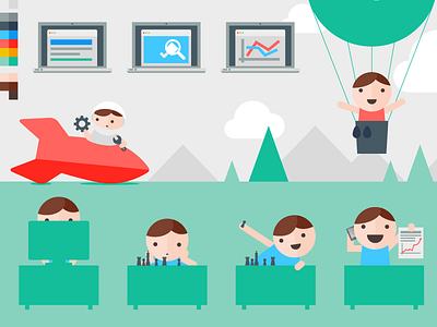 opfart flat design illustrator seo simple site vector webdesign