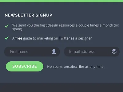Newsletter e mail address first name form input fields newsletter raleway signup subscribe