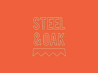 Steel & Oak Outline bottlecap branding logo outline