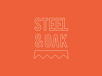 Steel & Oak Outline bottlecap branding logo outline