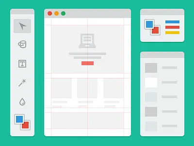 Flat Photoshop UI design flat icon illustration photoshop simple ui window