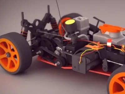 Radio Control Car 3d max car mechanical radio control wheel