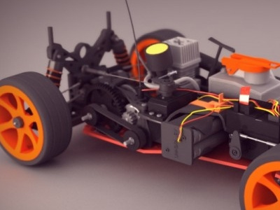 Radio Control Car 3d max car mechanical radio control wheel