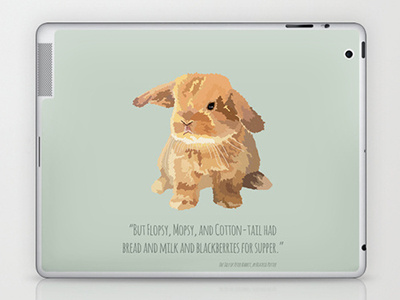 Little Bunny wants Blackberries digital illustration illustration