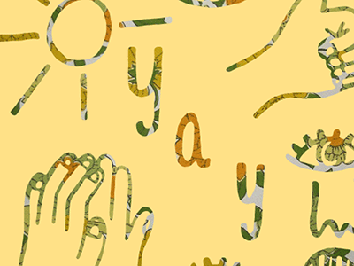 Yay collage hands illustration pattern sunshine yay