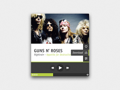 Player Widget flat interface mp3 music play player widget