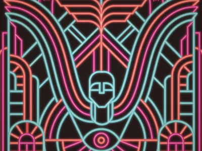 Brazil deco neon vector vhs
