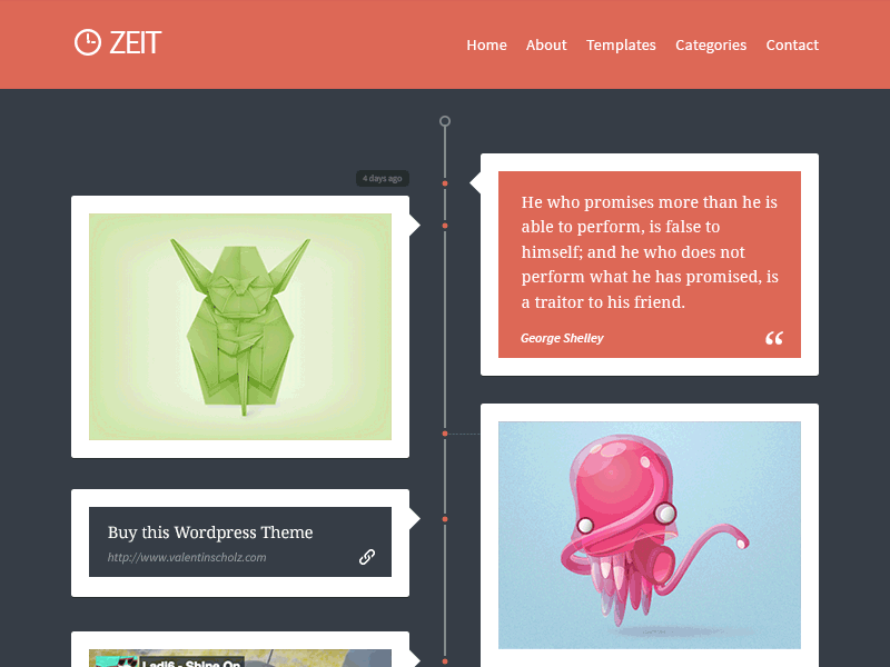 Zeit - A Timline Wordpress Theme blog clean dark red simple theme timeline white wordpress