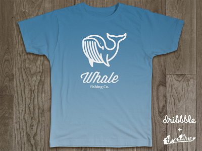 Threadlesss Dribbble Whale blue company fake fishing shirt whale